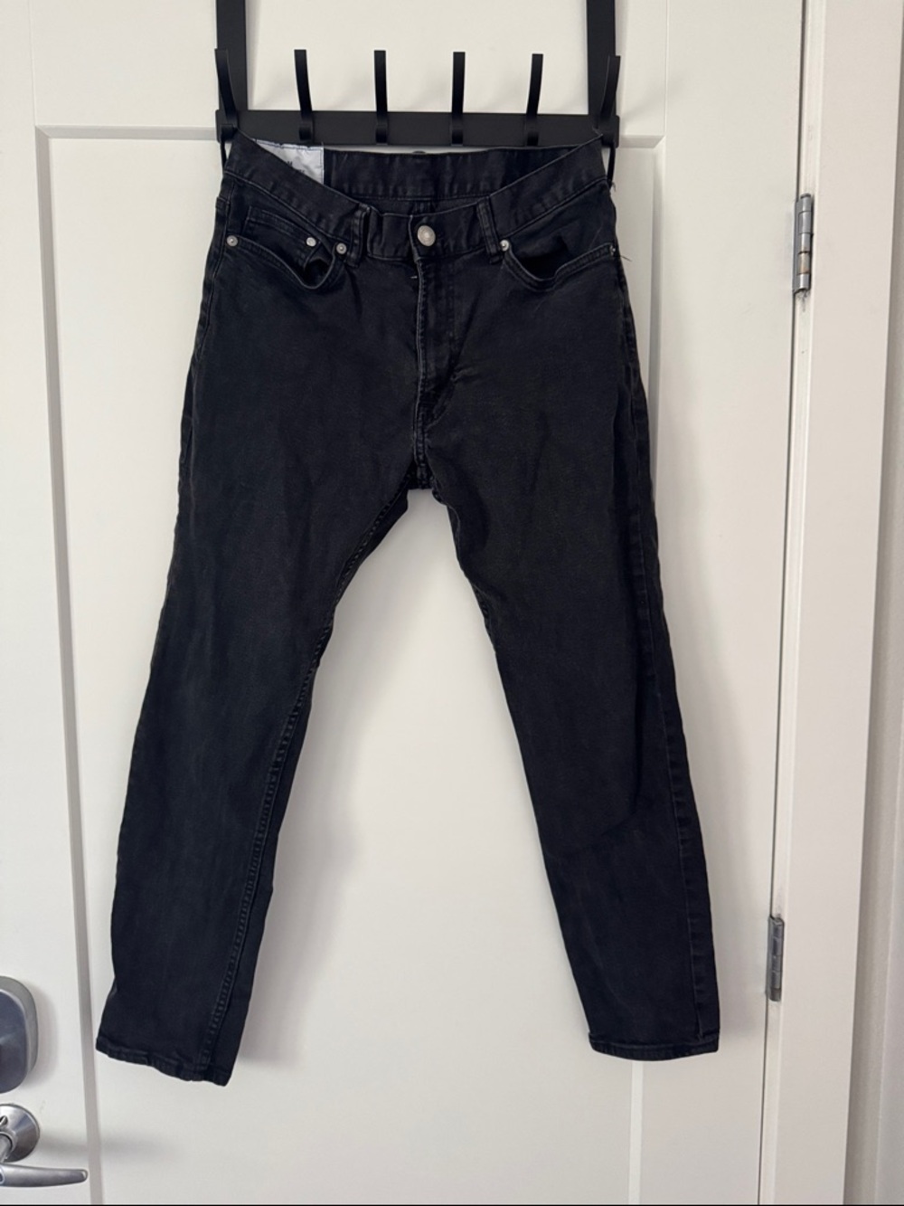 Men's Black Slim Straight Jeans
